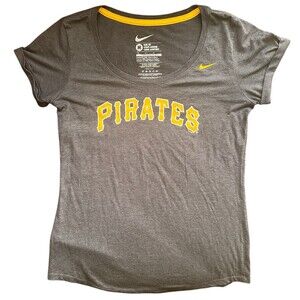 Nike Pittsburgh Pirates T-Shirt Women’s Medium Slim Fit Gray MLB Baseball